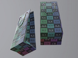 paper bag slim with string handle 01 Model 3D