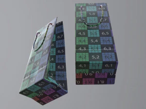 paper bag slim with string handle 01 3D Model