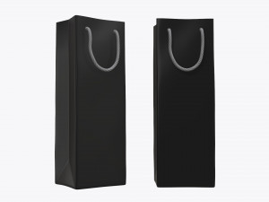 paper bag slim with string handle 02 Modelo 3D