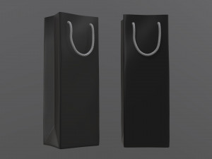 paper bag slim with string handle 02 3D Model
