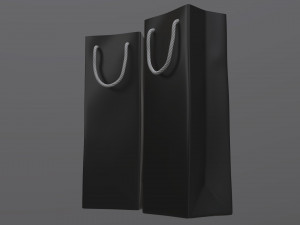 paper bag slim with string handle 02 3D Model