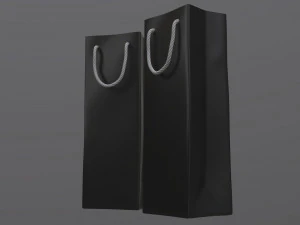 paper bag slim with string handle 02 3D Model