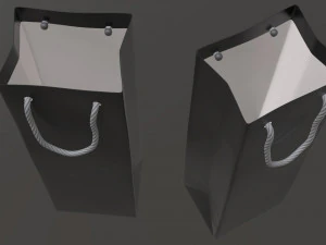 paper bag slim with string handle 02 3D Model