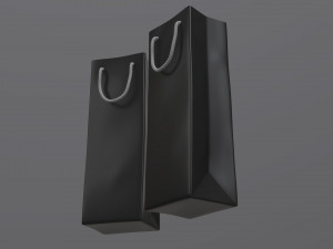 paper bag slim with string handle 02 3D Model