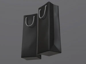 paper bag slim with string handle 02 3D Model