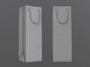 paper bag slim with string handle 02 3D Model