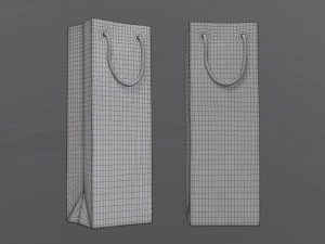 paper bag slim with string handle 02 3D Model