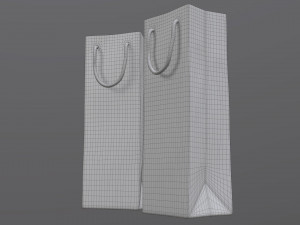 paper bag slim with string handle 02 3D Model