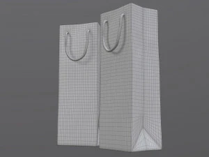 paper bag slim with string handle 02 3D Model