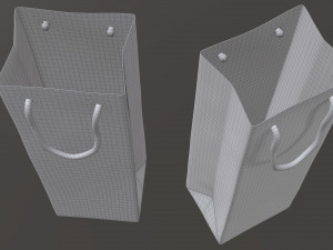 paper bag slim with string handle 02 3D Model