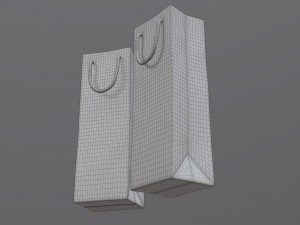paper bag slim with string handle 02 3D Model