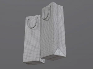 paper bag slim with string handle 02 3D Model