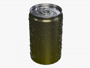 slim beverage can 150 ml with water drops Model 3D