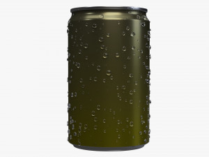 slim beverage can 150 ml with water drops Model 3D