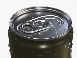 slim beverage can 150 ml with water drops Model 3D