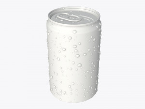 slim beverage can 150 ml with water drops Model 3D