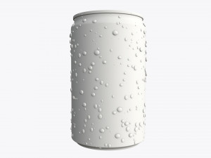 slim beverage can 150 ml with water drops Model 3D