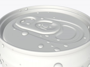 slim beverage can 150 ml with water drops Model 3D