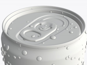 slim beverage can 150 ml with water drops Model 3D