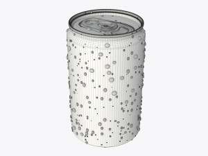 slim beverage can 150 ml with water drops Model 3D