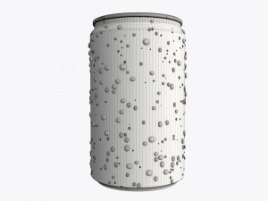 slim beverage can 150 ml with water drops Model 3D