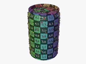 slim beverage can 150 ml with water drops Model 3D