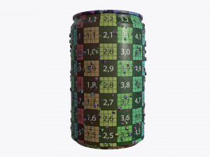 slim beverage can 150 ml with water drops Model 3D