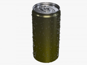 slim beverage can 200 ml with water drops 3D 模型