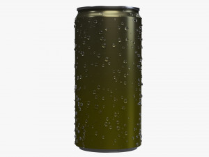 slim beverage can 200 ml with water drops 3D 模型