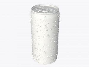 slim beverage can 200 ml with water drops 3D 模型