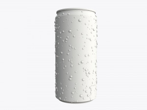 slim beverage can 200 ml with water drops 3D 模型