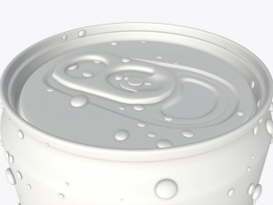 slim beverage can 200 ml with water drops 3D 模型
