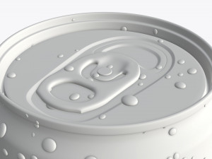 slim beverage can 200 ml with water drops 3D 模型