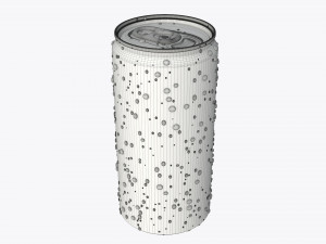 slim beverage can 200 ml with water drops 3D 模型