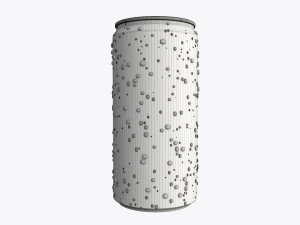 slim beverage can 200 ml with water drops 3D 模型