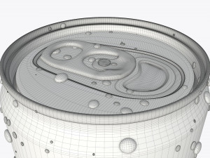 slim beverage can 200 ml with water drops 3D 模型