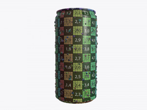 slim beverage can 200 ml with water drops 3D 模型