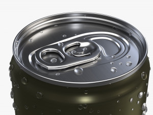 slim beverage can 250 ml with water drops Model 3D