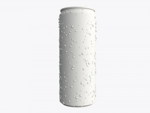slim beverage can 250 ml with water drops Model 3D