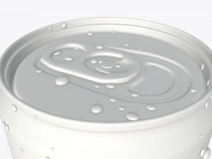 slim beverage can 250 ml with water drops Model 3D