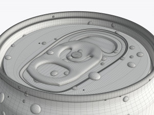 slim beverage can 250 ml with water drops Model 3D