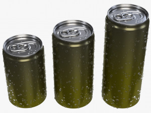slim beverage cans 150 200 250 ml with water drops Modelo 3D