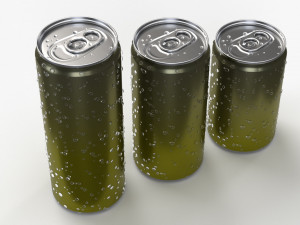 slim beverage cans 150 200 250 ml with water drops Modelo 3D