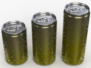 slim beverage cans 150 200 250 ml with water drops Modelo 3D