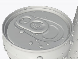 slim beverage cans 150 200 250 ml with water drops Modelo 3D