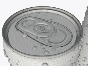 slim beverage cans 150 200 250 ml with water drops Modelo 3D