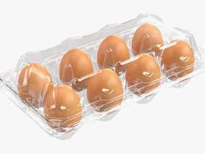 eggs in plastic packages 3D Model