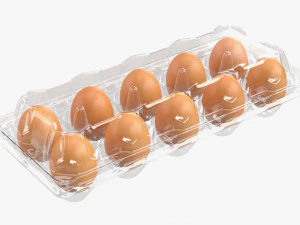 eggs in plastic packages 3D Model