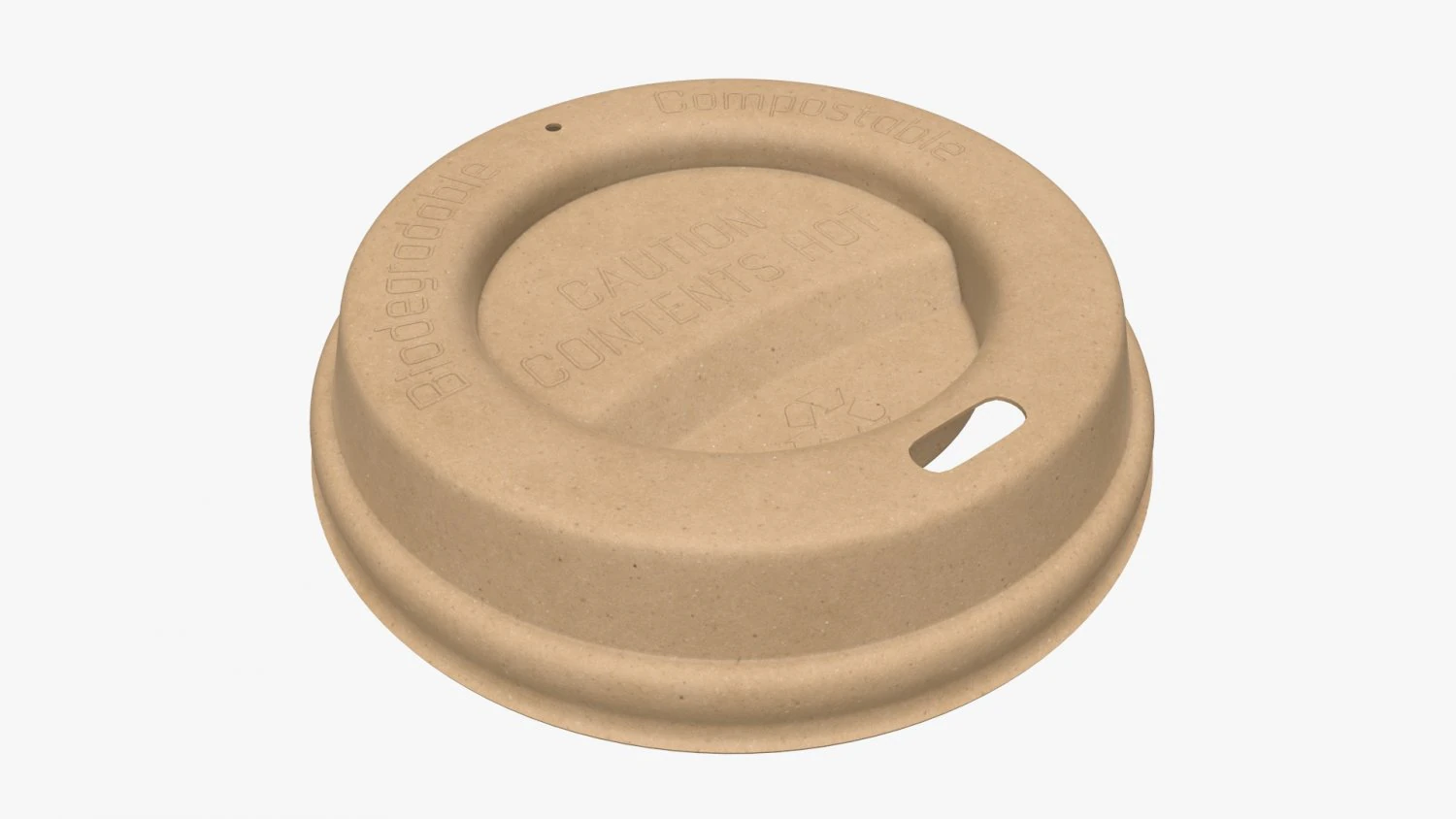 biodegradable lid for paper coffee cup 3D Model .c4d .max .obj .3ds .fbx .stl .blend