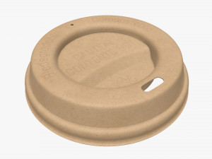 biodegradable lid for paper coffee cup 3D मॉडल